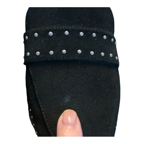 Aldo Stud Keeper Mules Womens Size 6 Slip on Slide Loafer Black Suede Flat - Picture 3 of 9